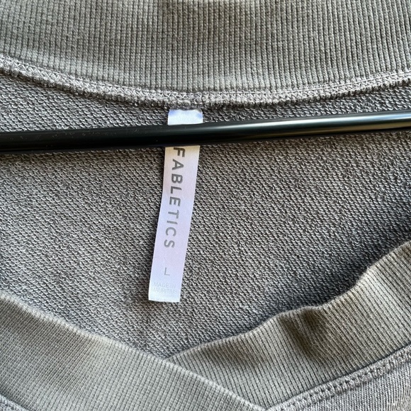 Fabletics Gray V-Neck Sweatshirt - Picture 2 of 4